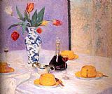 Bernhard Gutmann Tulips And Yellow Tea Service painting